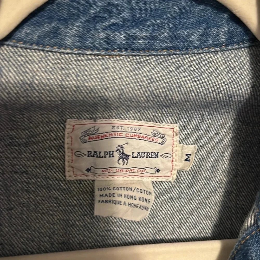 Ralph Lauren Vintage Chore American Flag Denim Jacket M - Picture 3 of 6